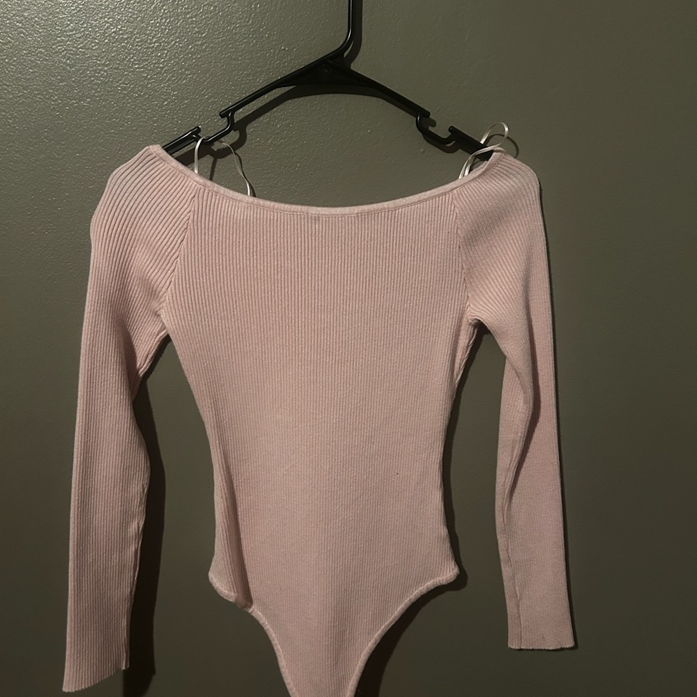 Blush Pink Off-Shoulder Bodysuit